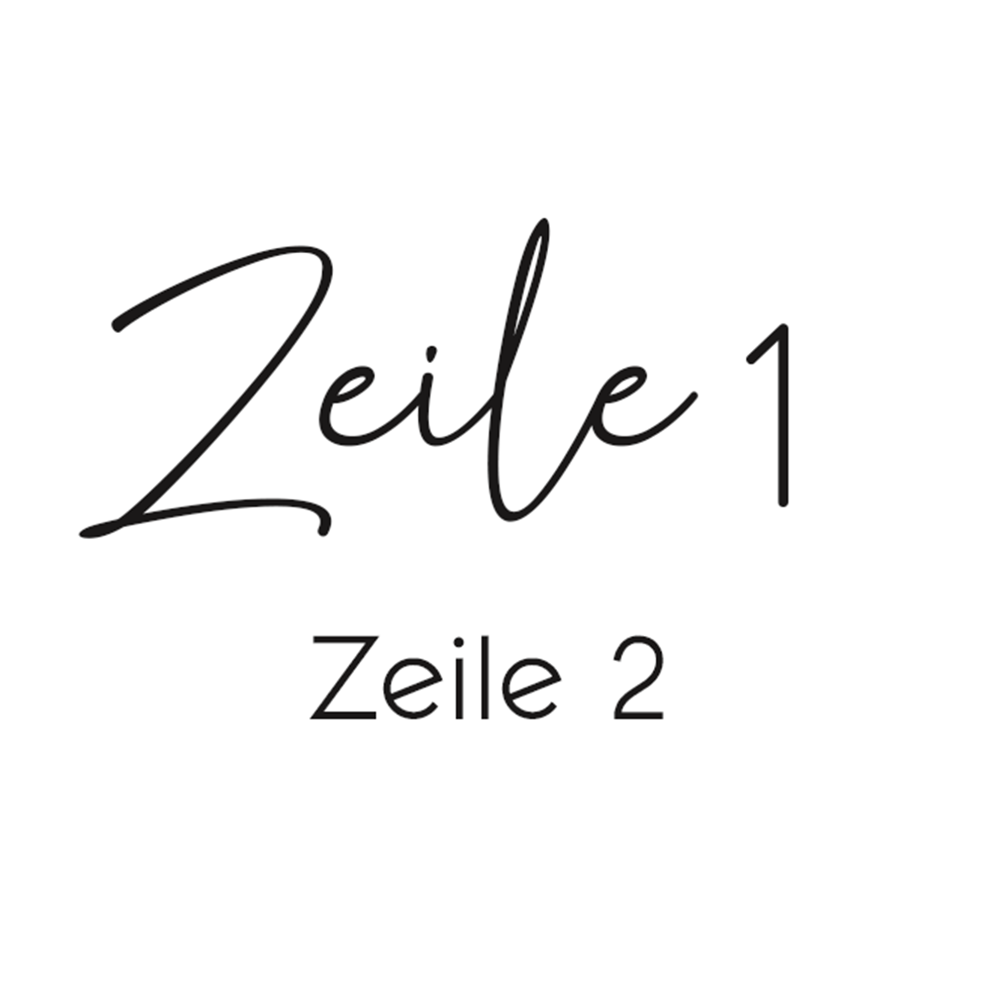 Müslischale mit Wunschtext in zwei Zeilen