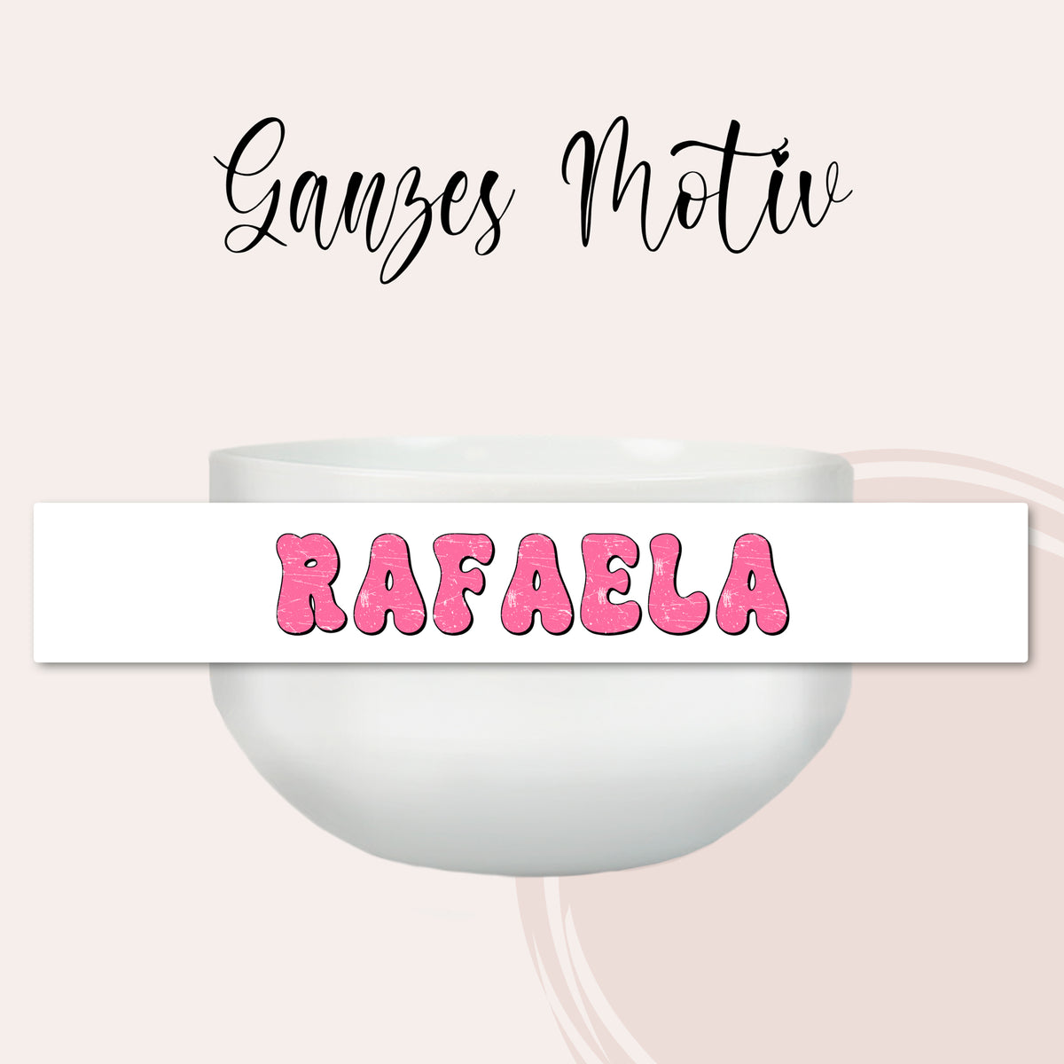 Müslischale mit Namen in Rosa Schrift