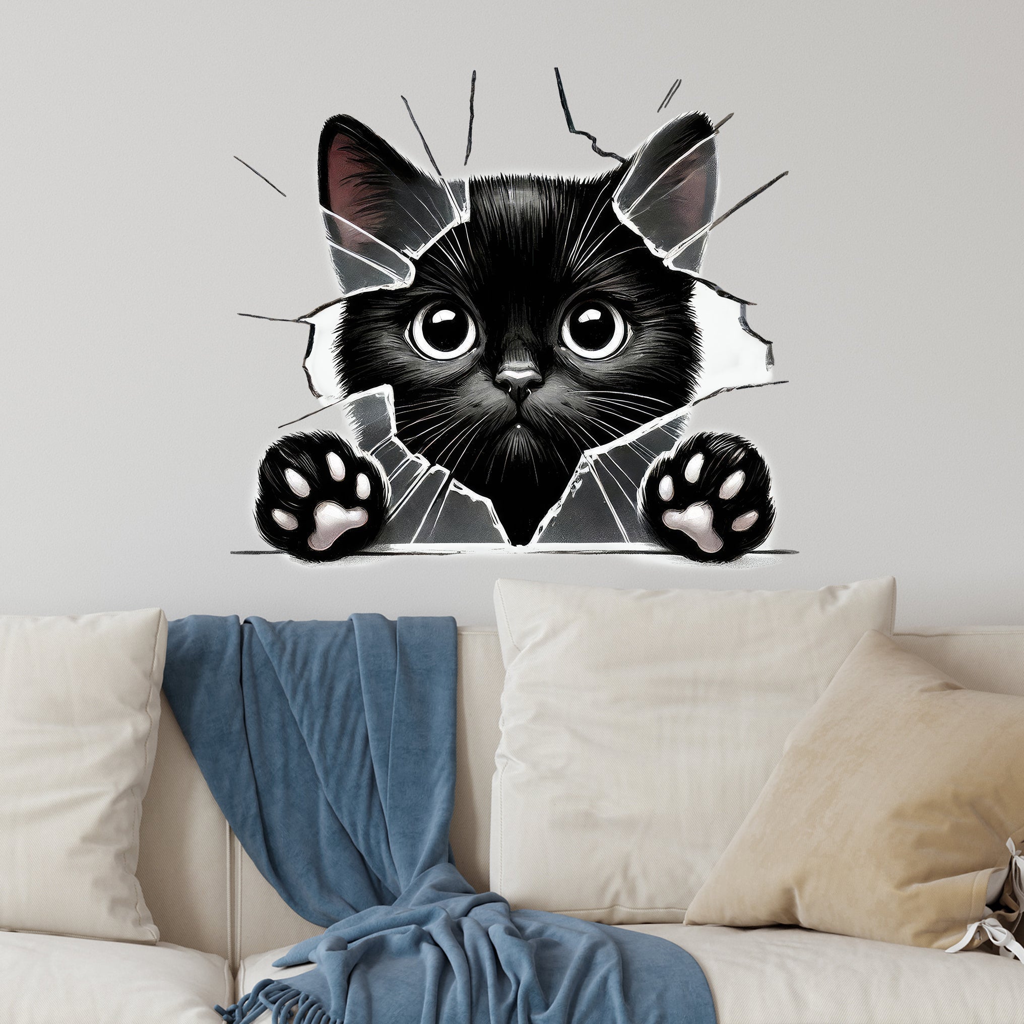 Wandtattoo Katze