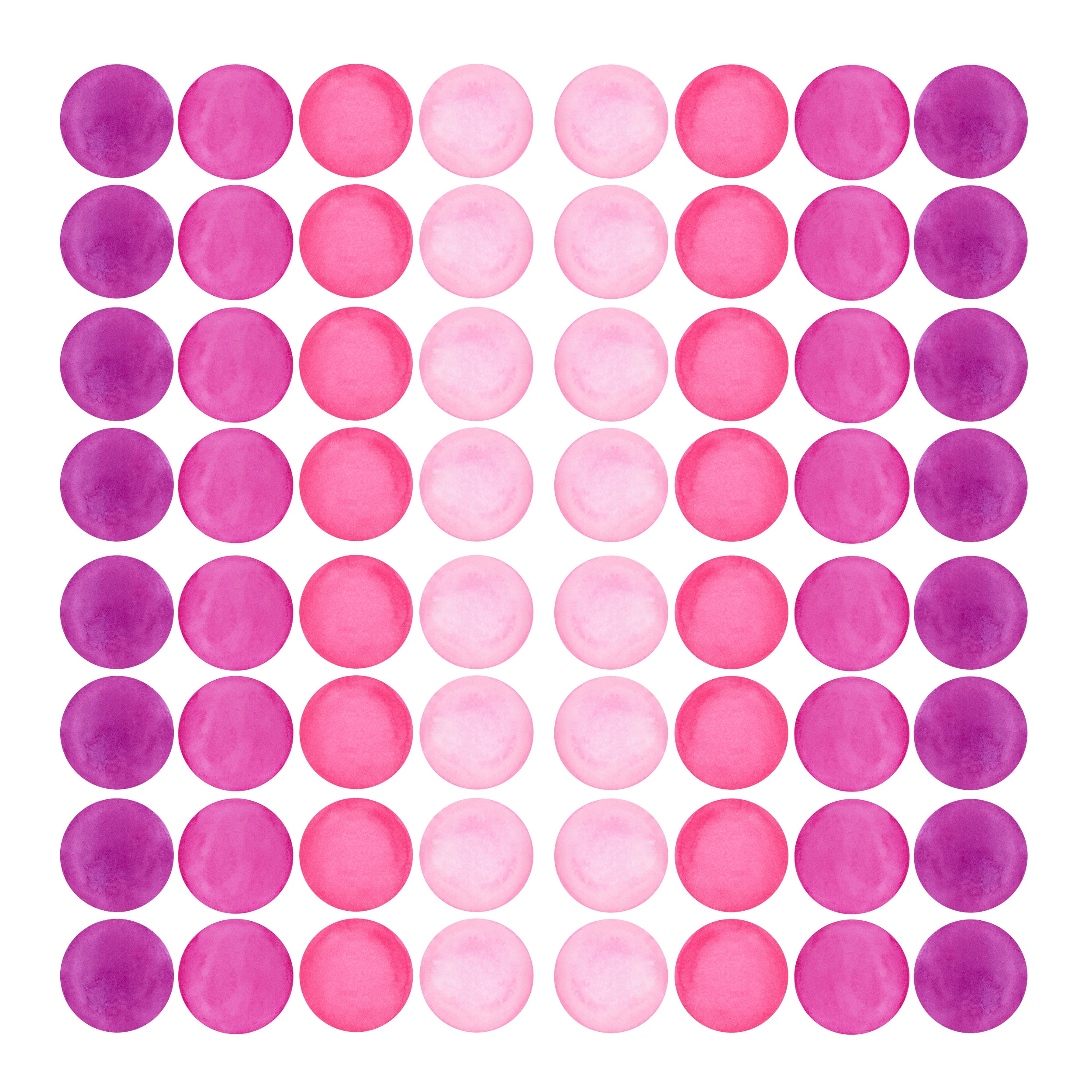 Bunte Kreise in verschiedenen Rosa- und Lilatönen.