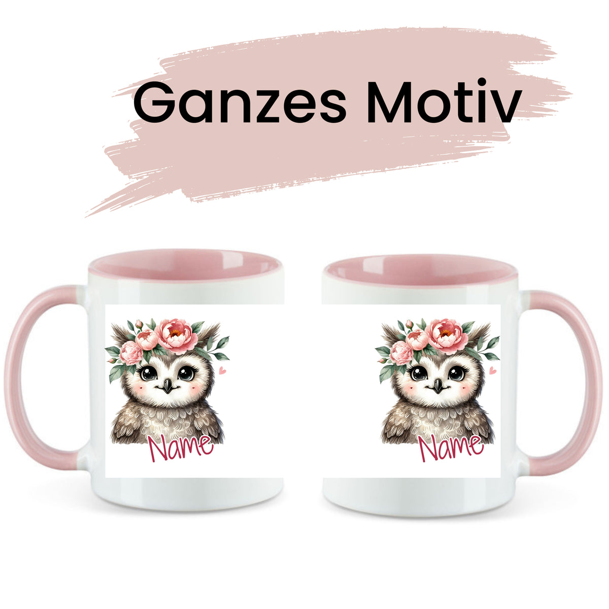 Tasse Eule mit Rosen