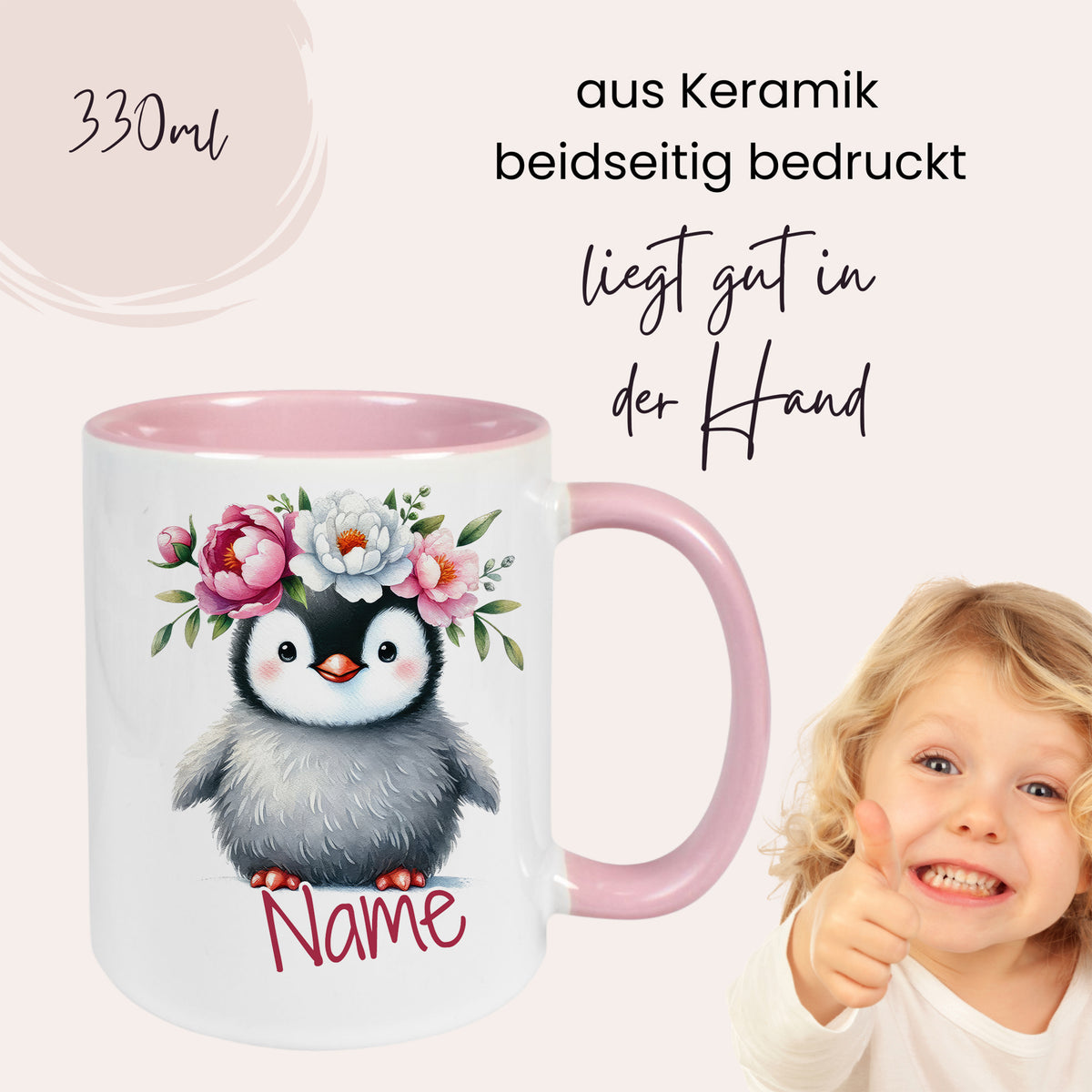 Personalisierte Tasse Pinguin