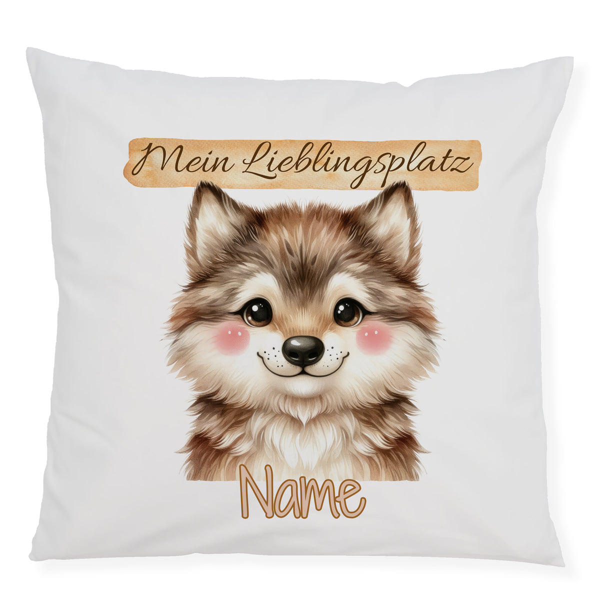 Kissenbezug Lieblingsplatz mit Wolf