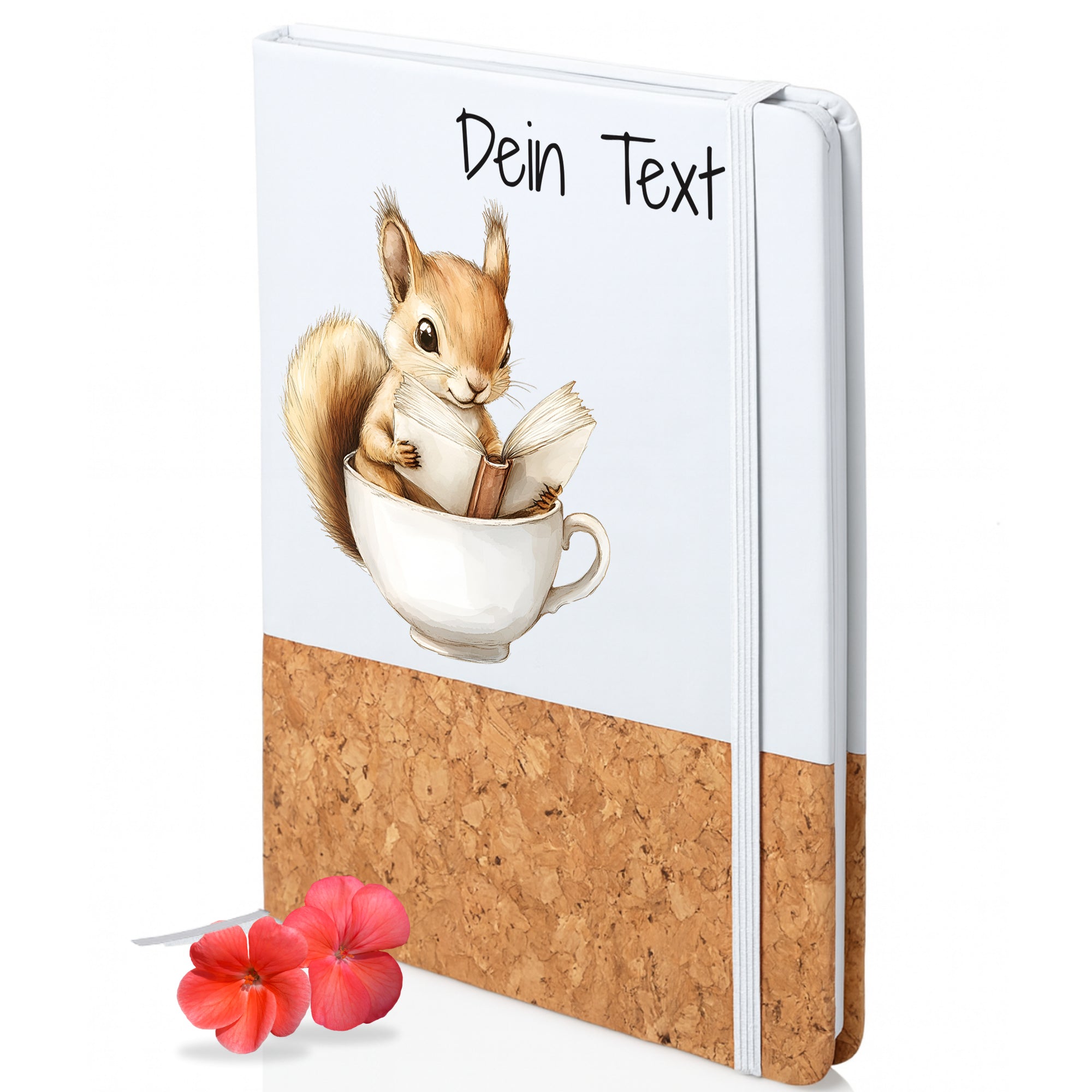 Notizbuch mit Eichhörnchenmotiv und personalisierbarem Text