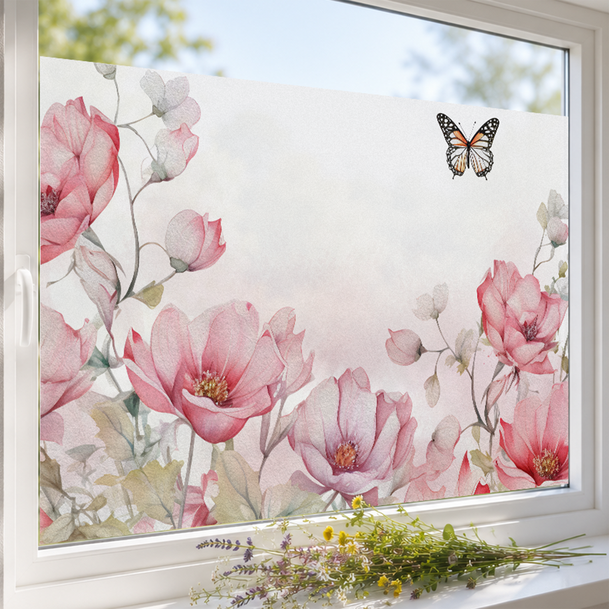 Fensterfolie Blumen