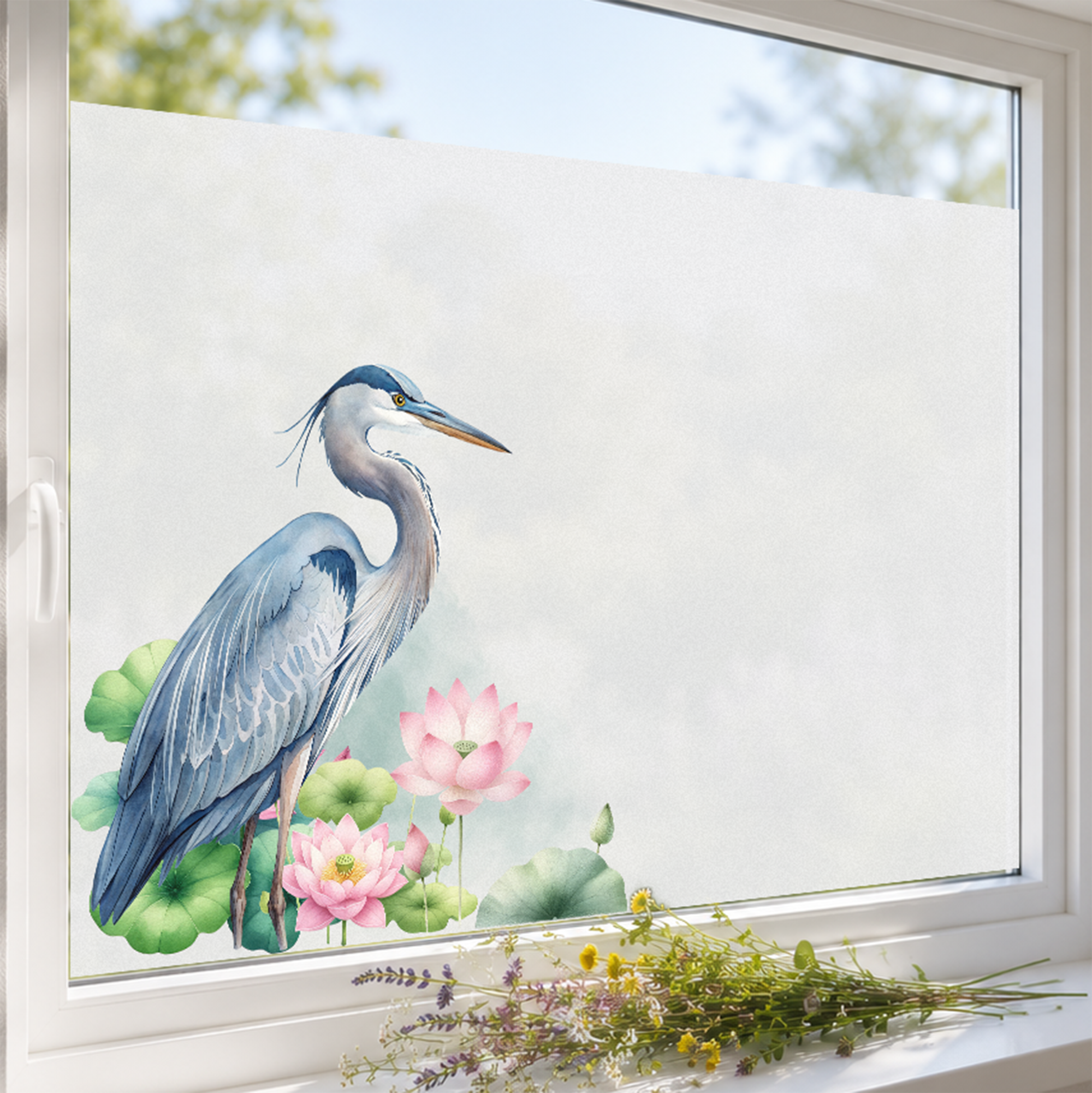 Fensterfolie Reiher