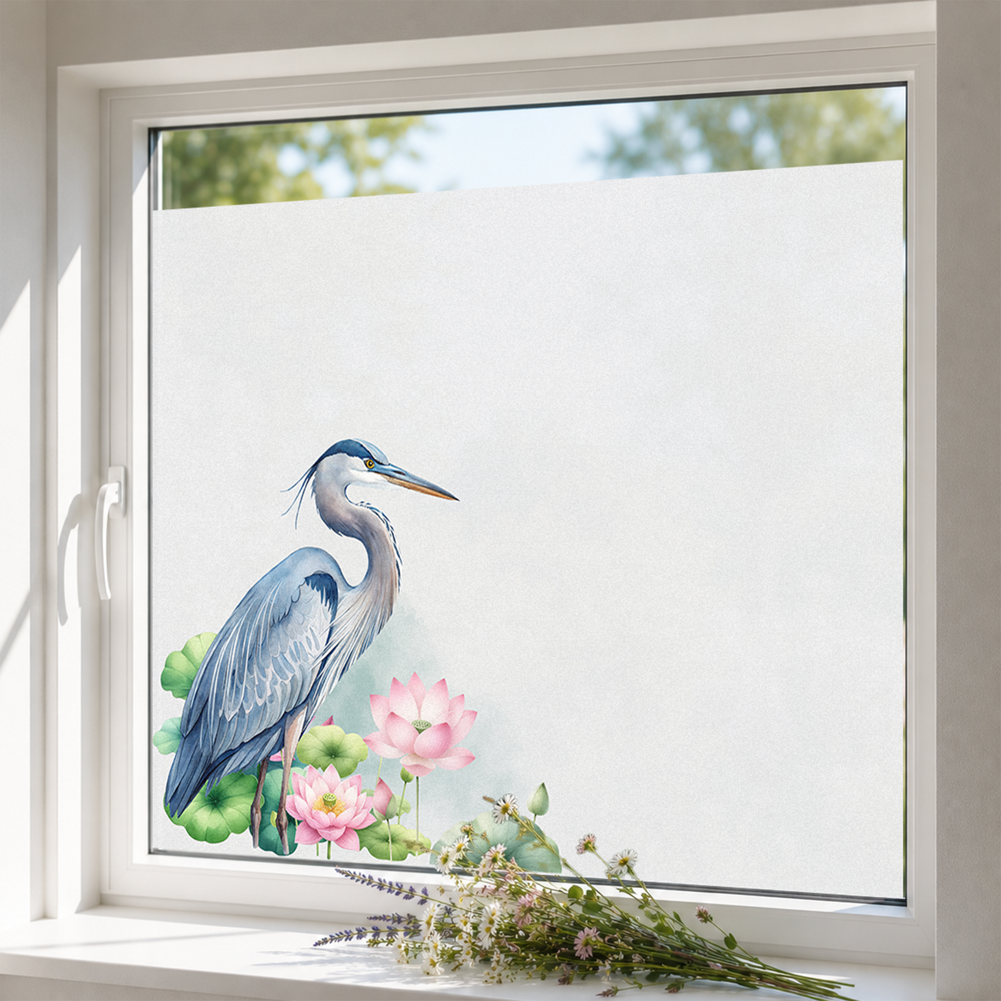 Fensterfolie Reiher