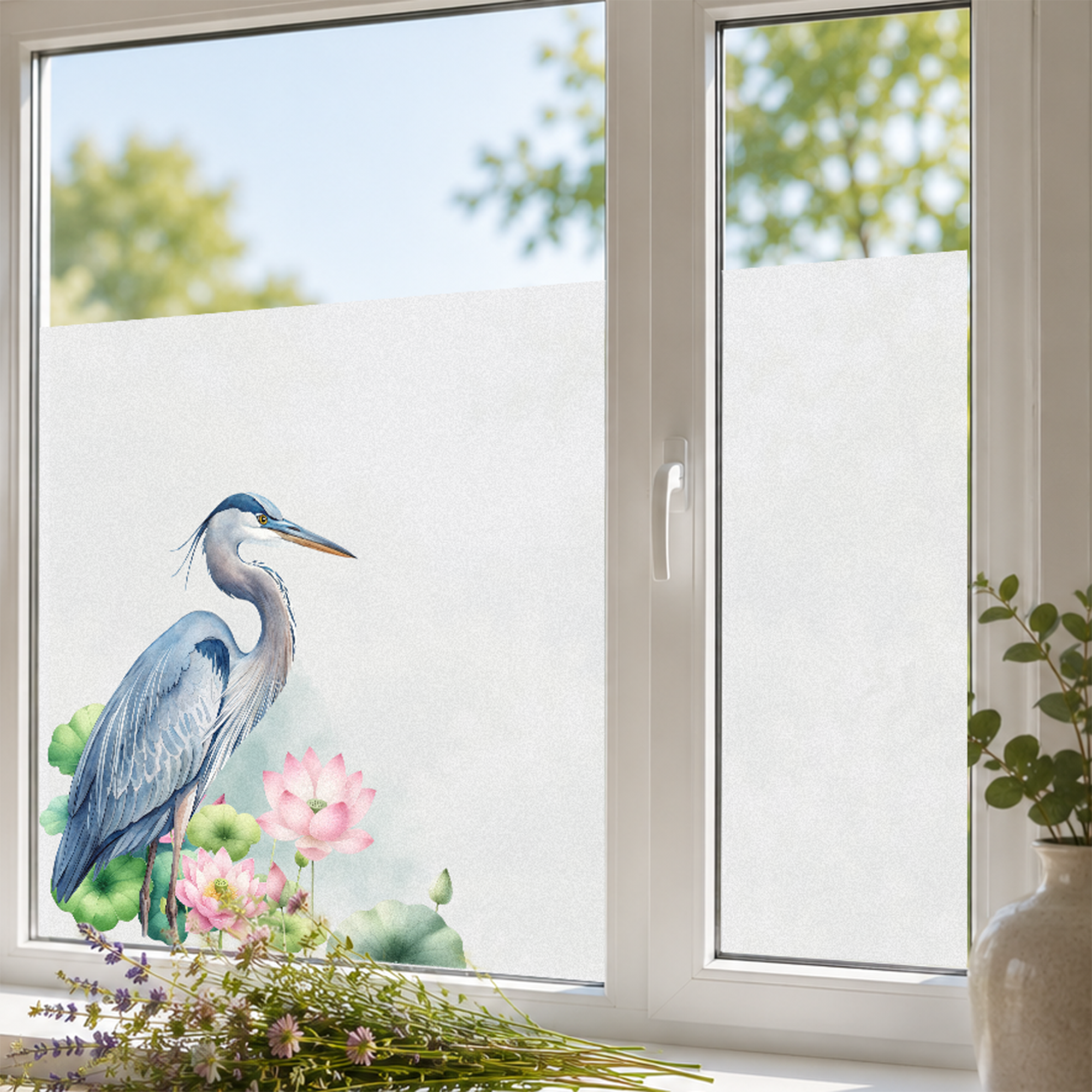 Fensterfolie Reiher
