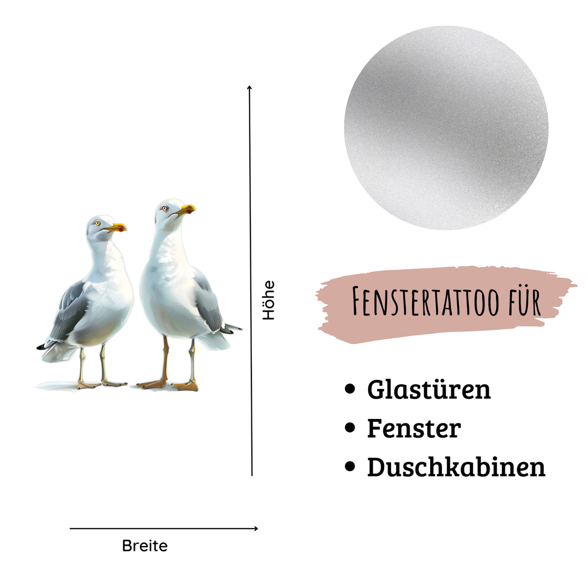 Fenstertattoo Zwei Möwen