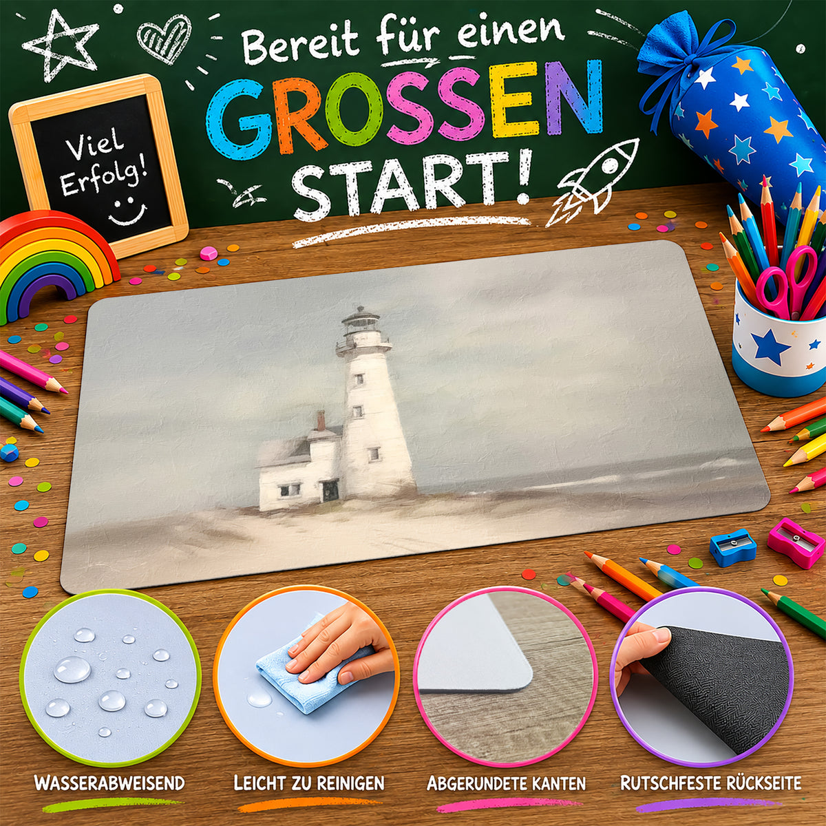 Schreibtischunterlage Leuchtturm