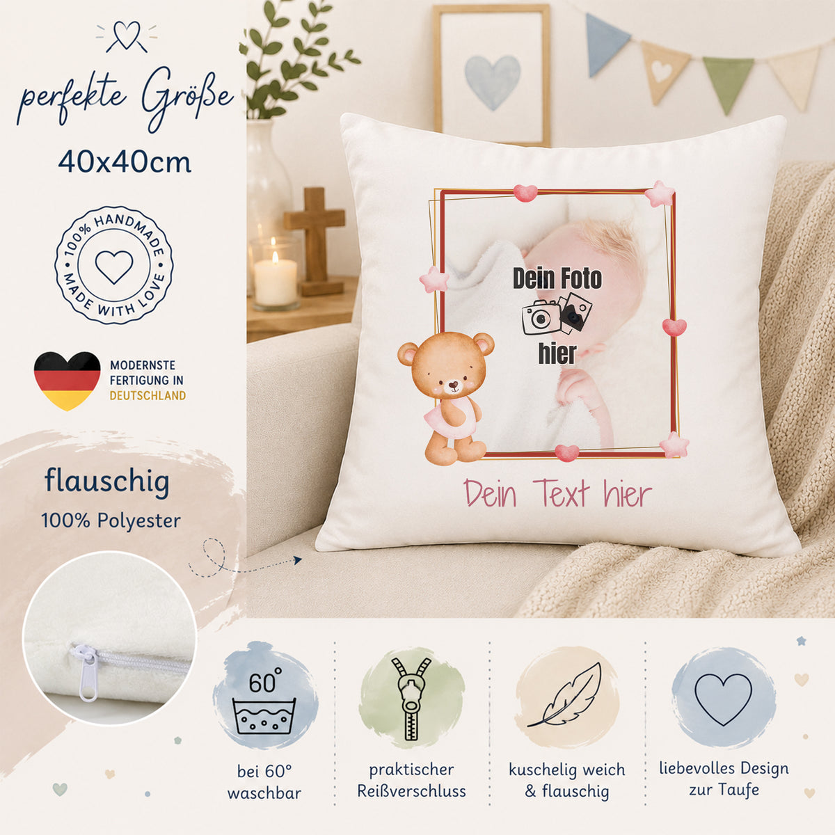 Kissen mit Bärenmotiv - Kuschelige Erinnerungen für die Kleinsten