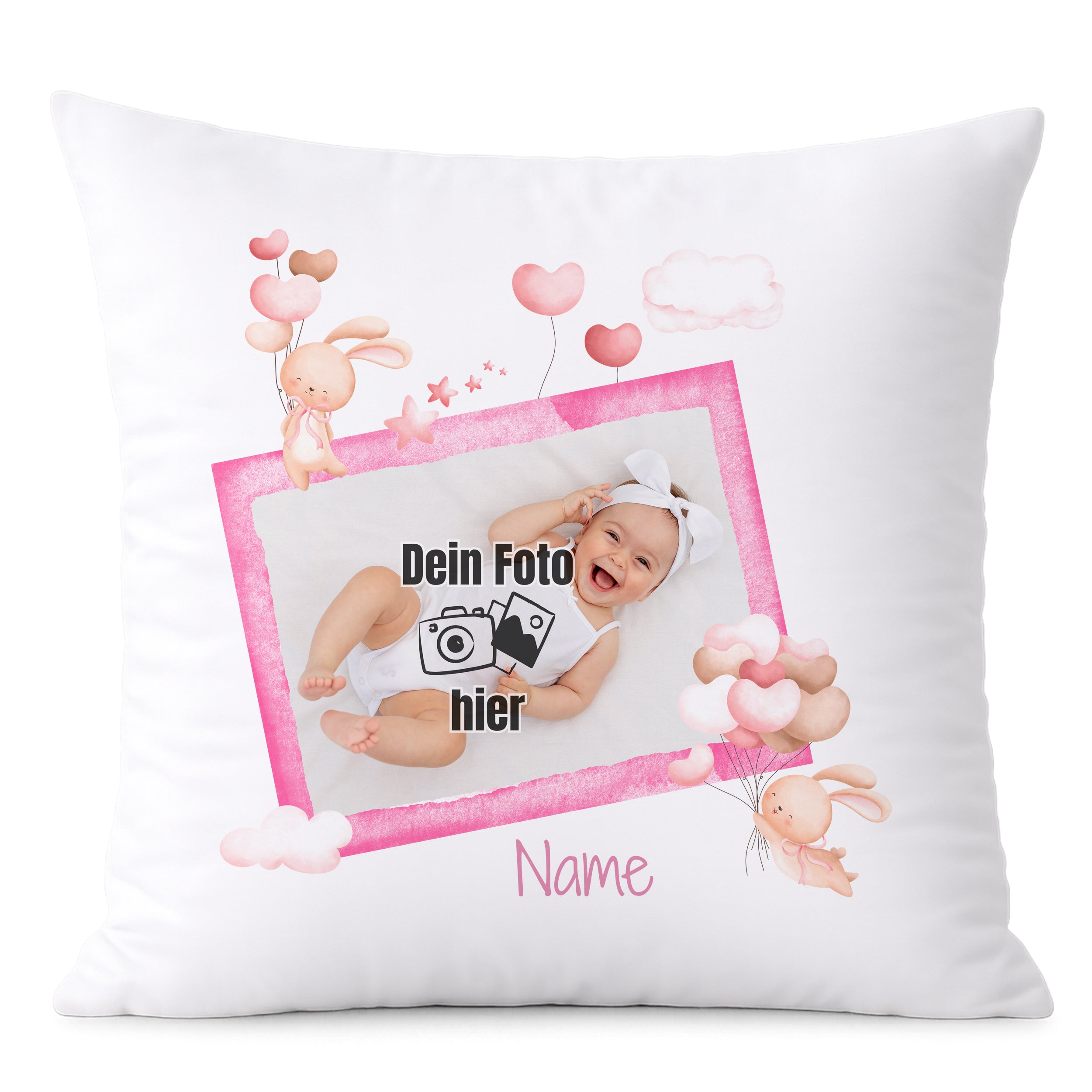 Kissen Babyfoto - Ein Lächeln für dein Zuhause