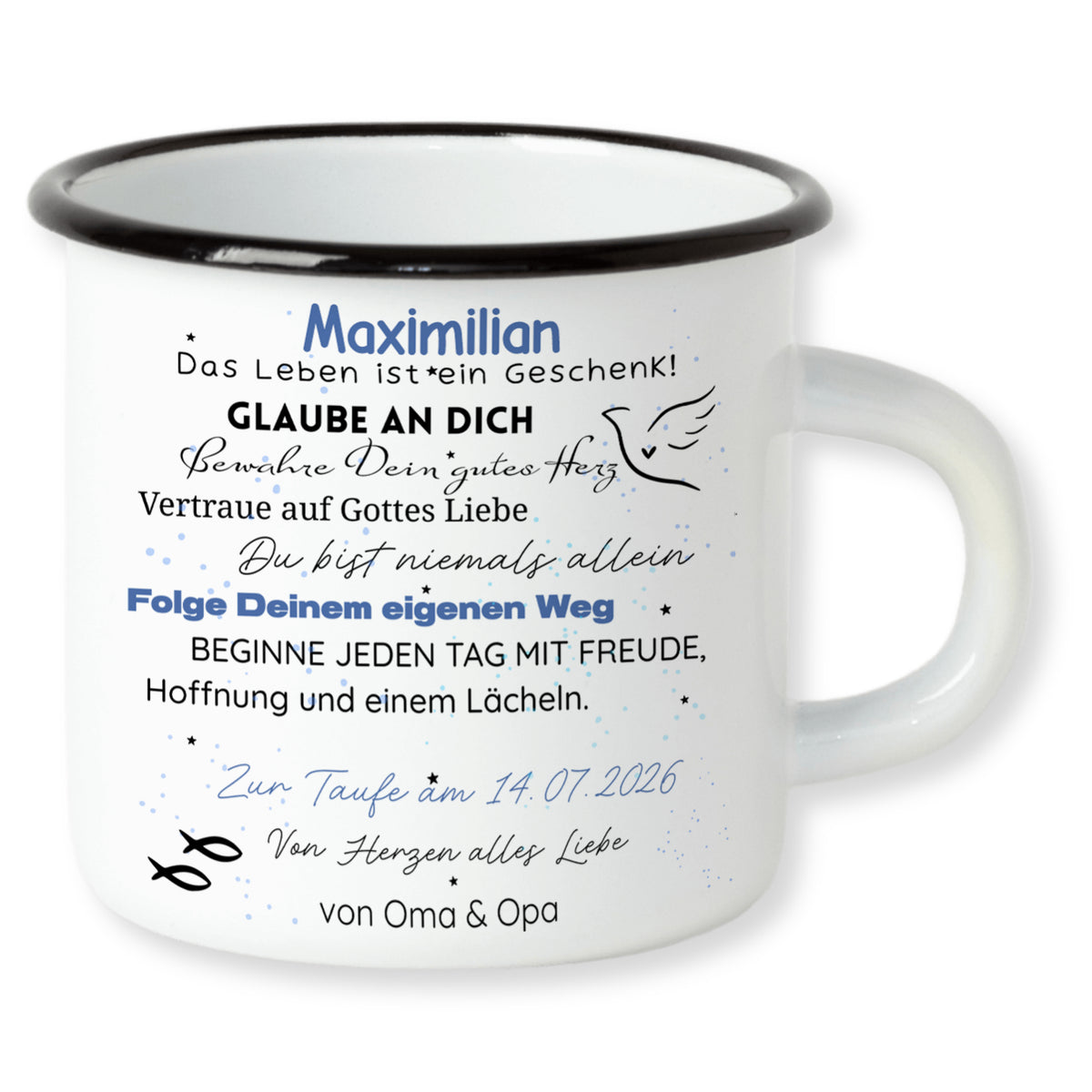Emaile Becher Taufe - Ein Geschenk voller Liebe und Hoffnung