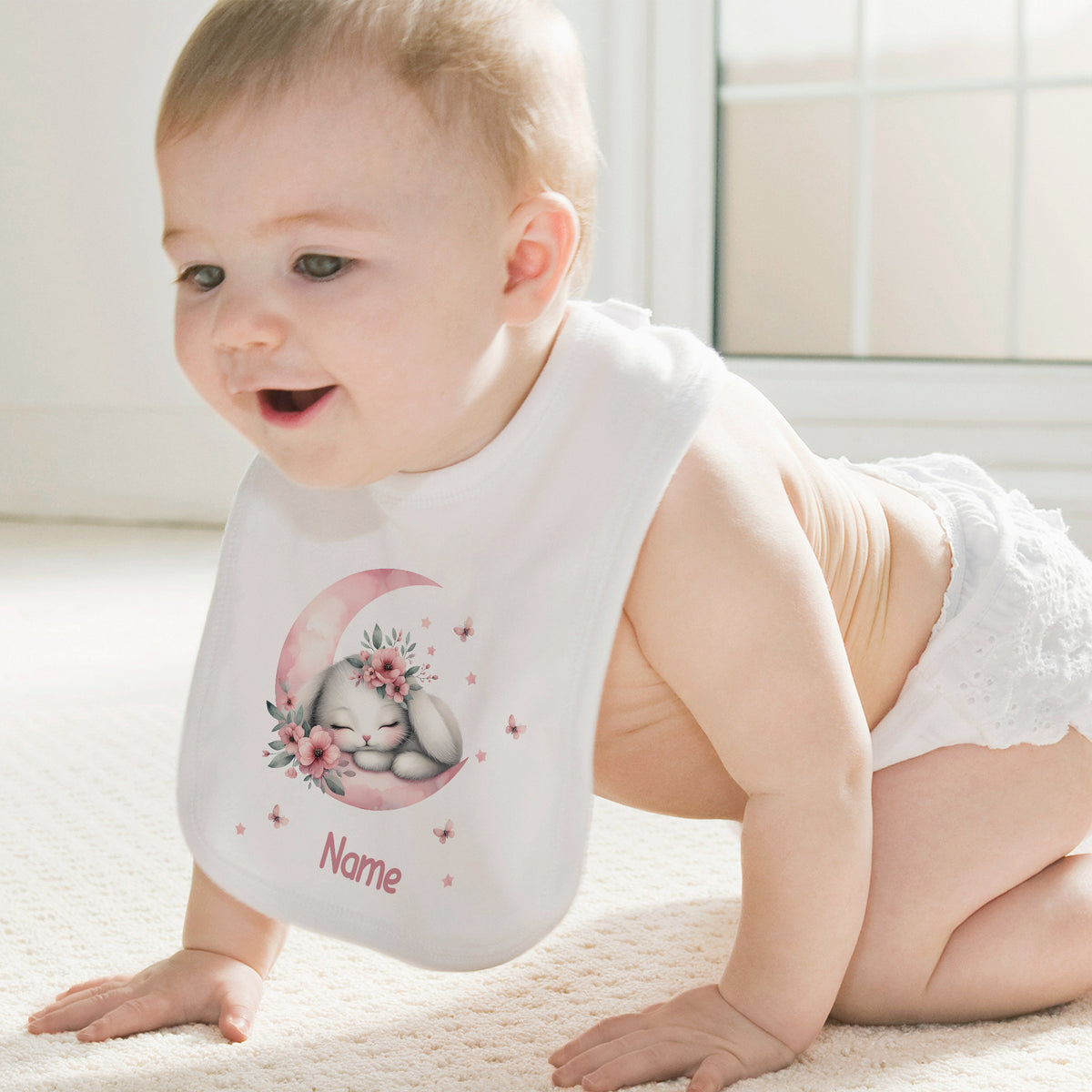 Lätzchen mit schlafendem Hasen - Süße Träume für dein Baby