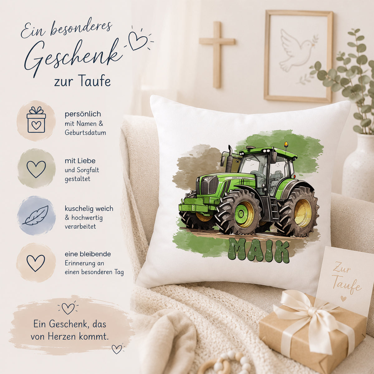 Kissen Traktor - Für junge Abenteurer