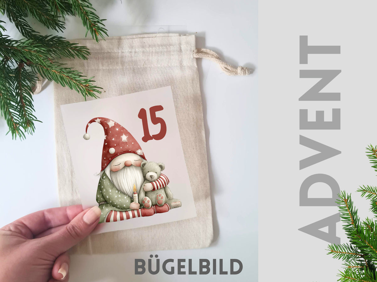 Adventskalender Weihnachtswichtel in Rot & Grün
