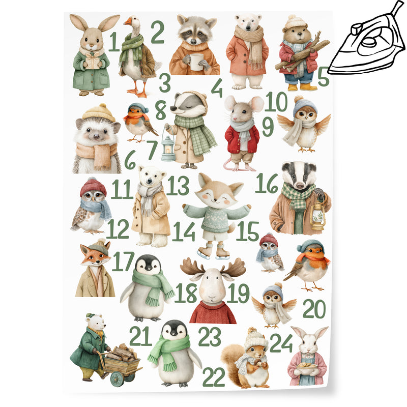 Bügelbilder zum Gestalten eines Adventskalenders