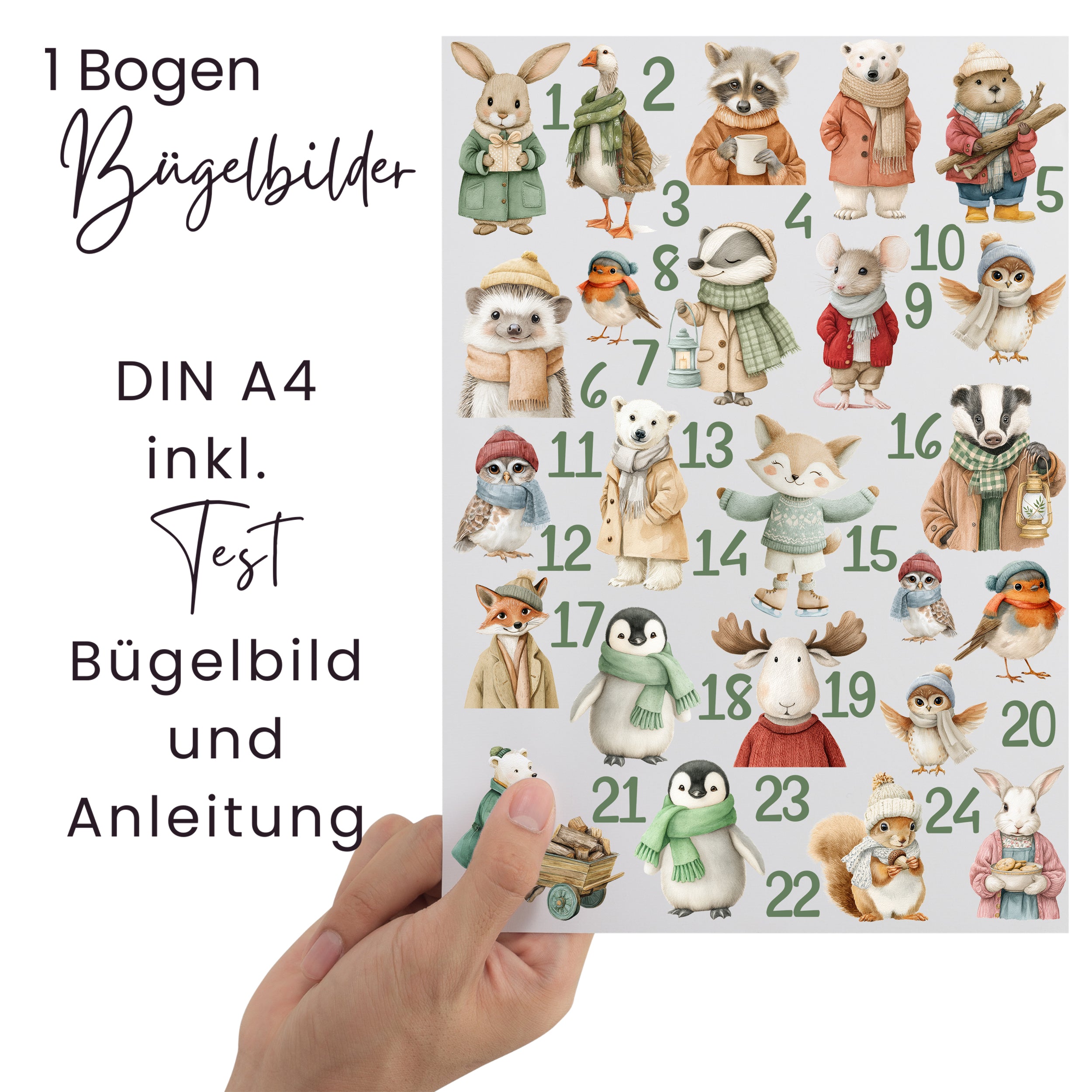 Bügelbilder für Adventskalender