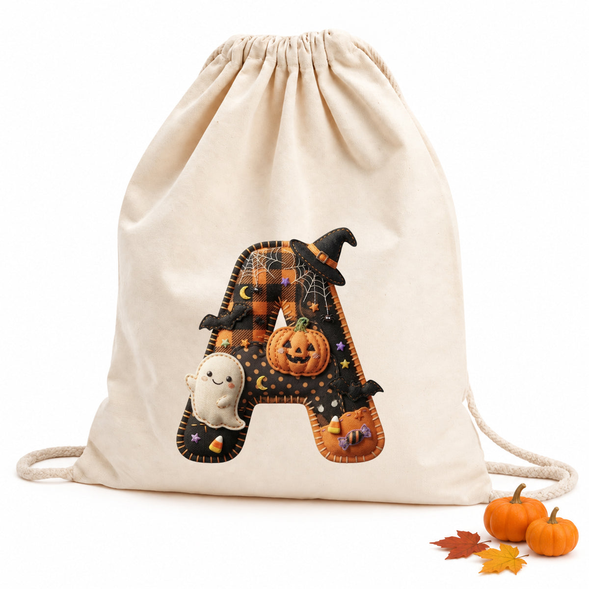 Turnbeutel Halloween Buchstabe A - Freude am Gruseln