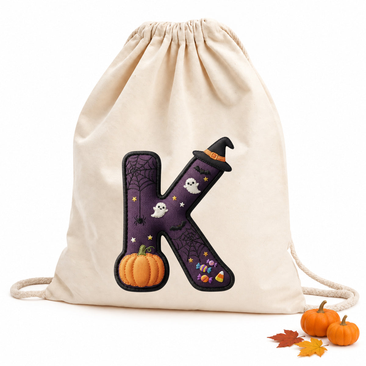 Turnbeutel Halloween Buchstabe K - Spooky Freude für kleine Geister