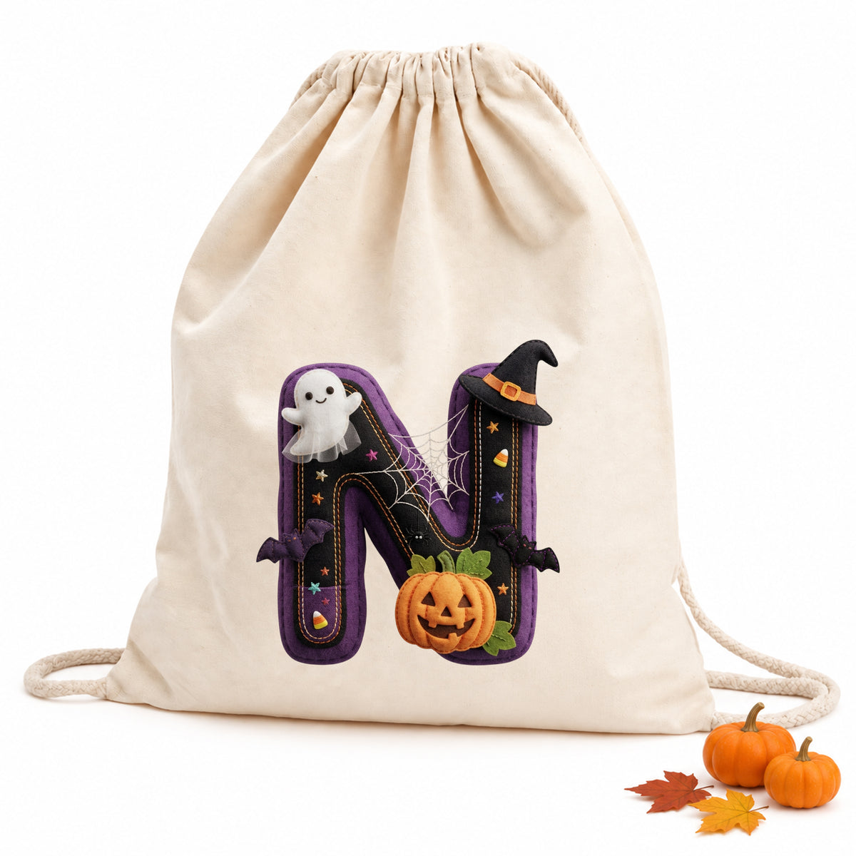 Turnbeutel Halloween Buchstabe N - Für gruselige Abenteuer