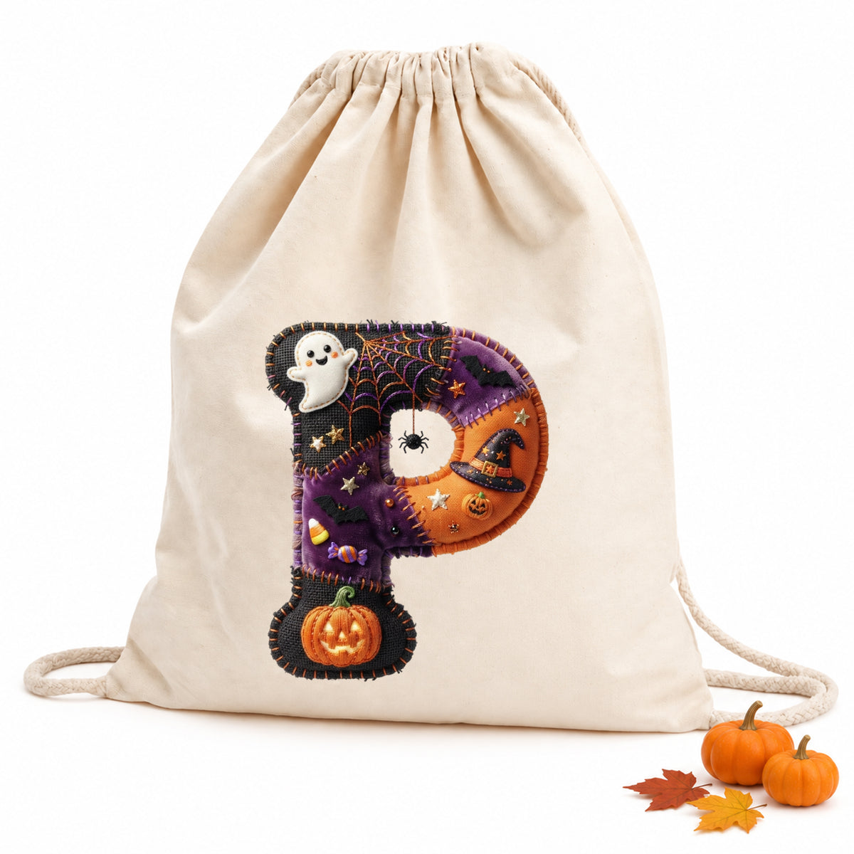 Turnbeutel Halloween Buchstabe P - Für gruselige Abenteuer