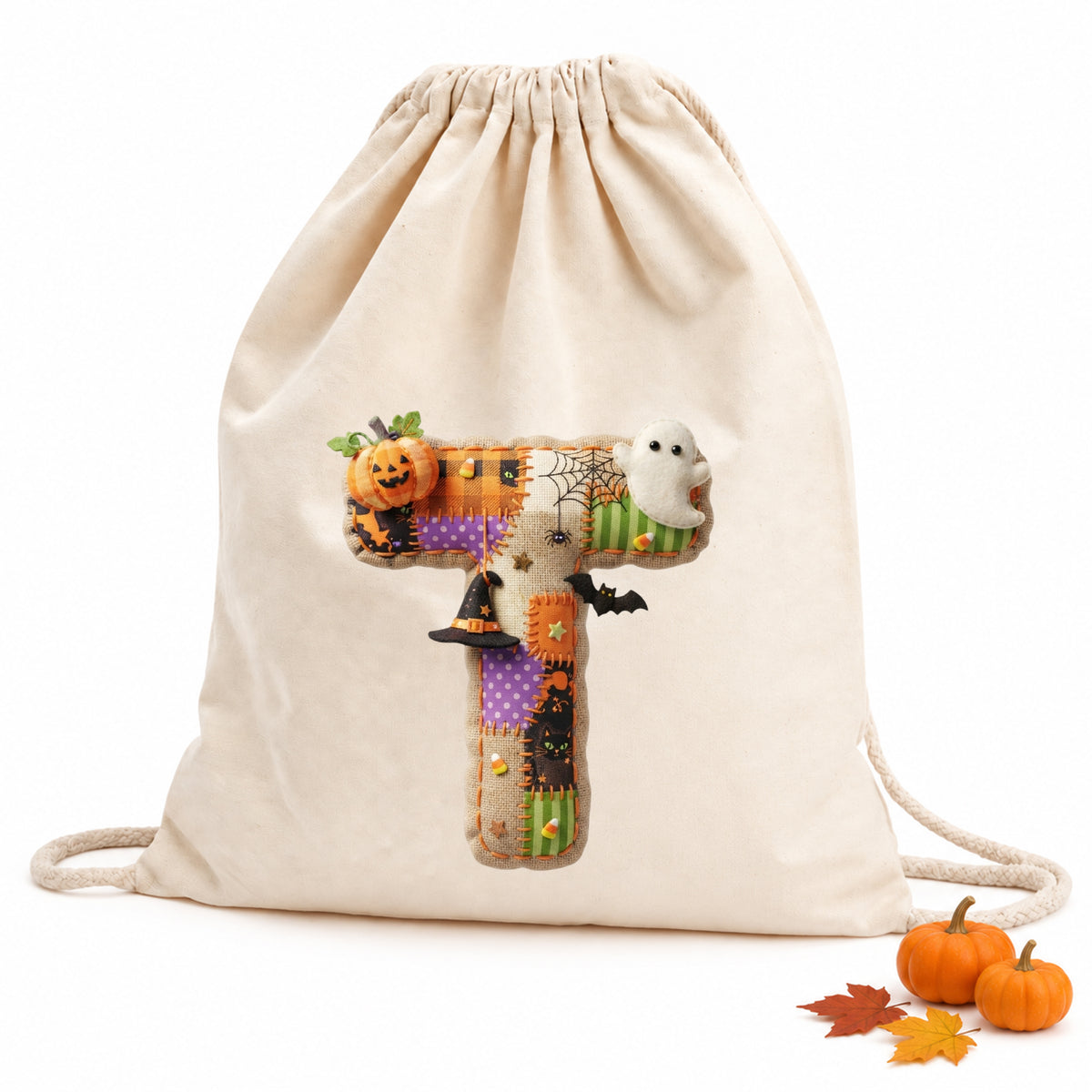 Turnbeutel Halloween Buchstabe T - Gruselige Freude für die Kleinen