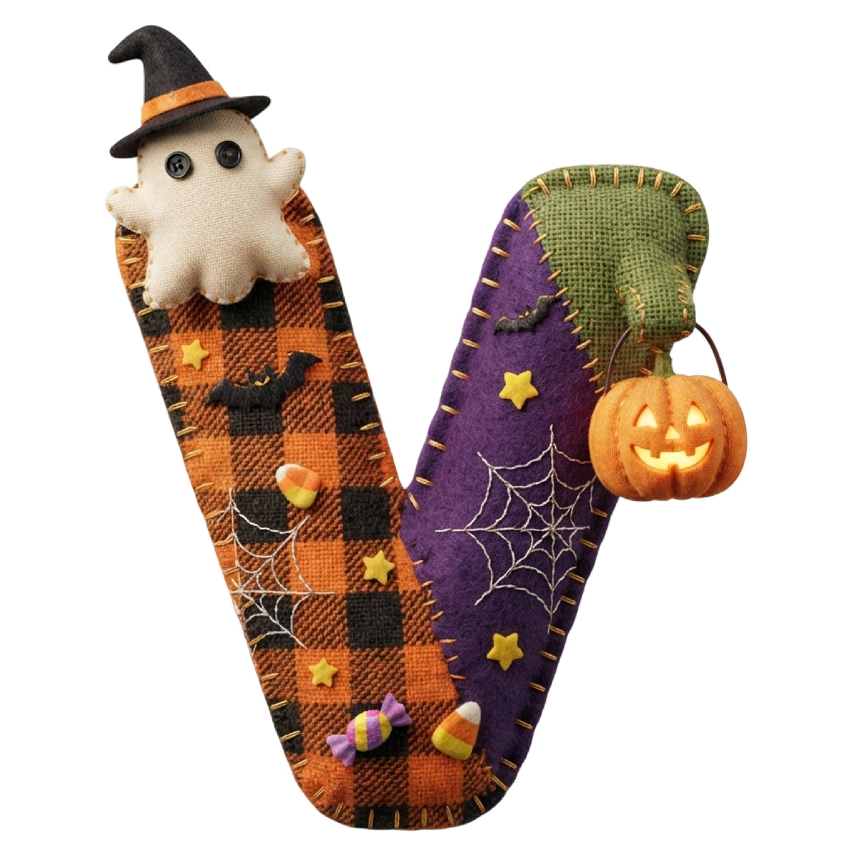 Turnbeutel Halloween Buchstabe V - Spooky Spaß für die Gruselnacht