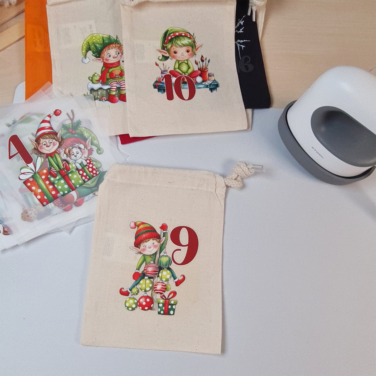 Baumwollsäckchen für deinen DIY-Adventskalender – Natur, 15 × 20 cm