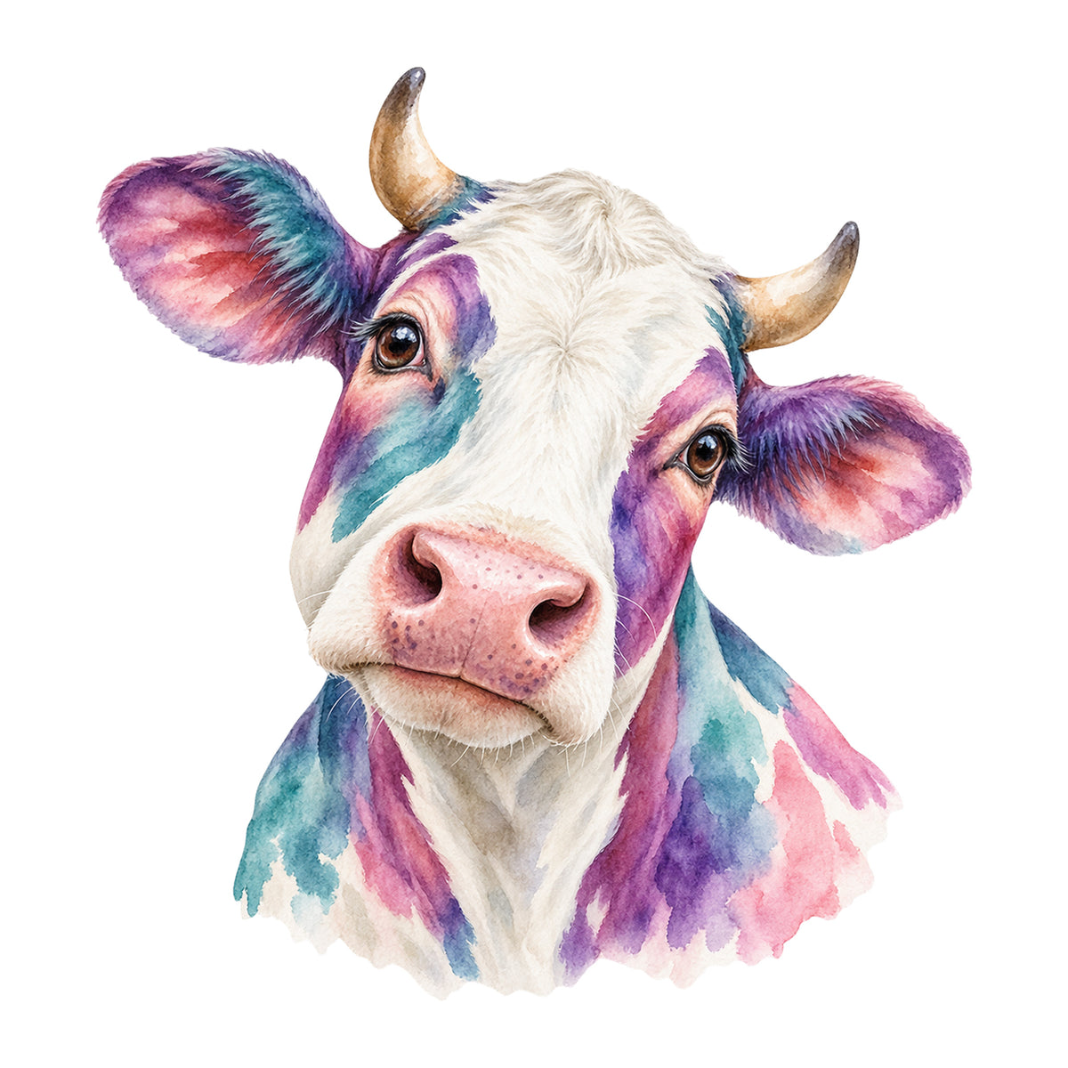 Wandtattoo Kuh in Aquarell – Bunte Kuh – Motivübersicht