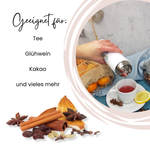 Thermoskanne, silber, für Tee, Glühwein und Kakao.