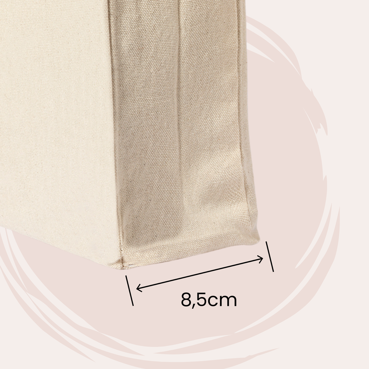 Beige Aufbewahrungskorb, 8,5 cm breit.