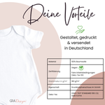 Weißes Babybody aus 100% Baumwolle, vegan, Oeko-Tex 100.