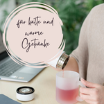Transparente Tasse mit rotem Getränk, für kalte und warme Getränke.
