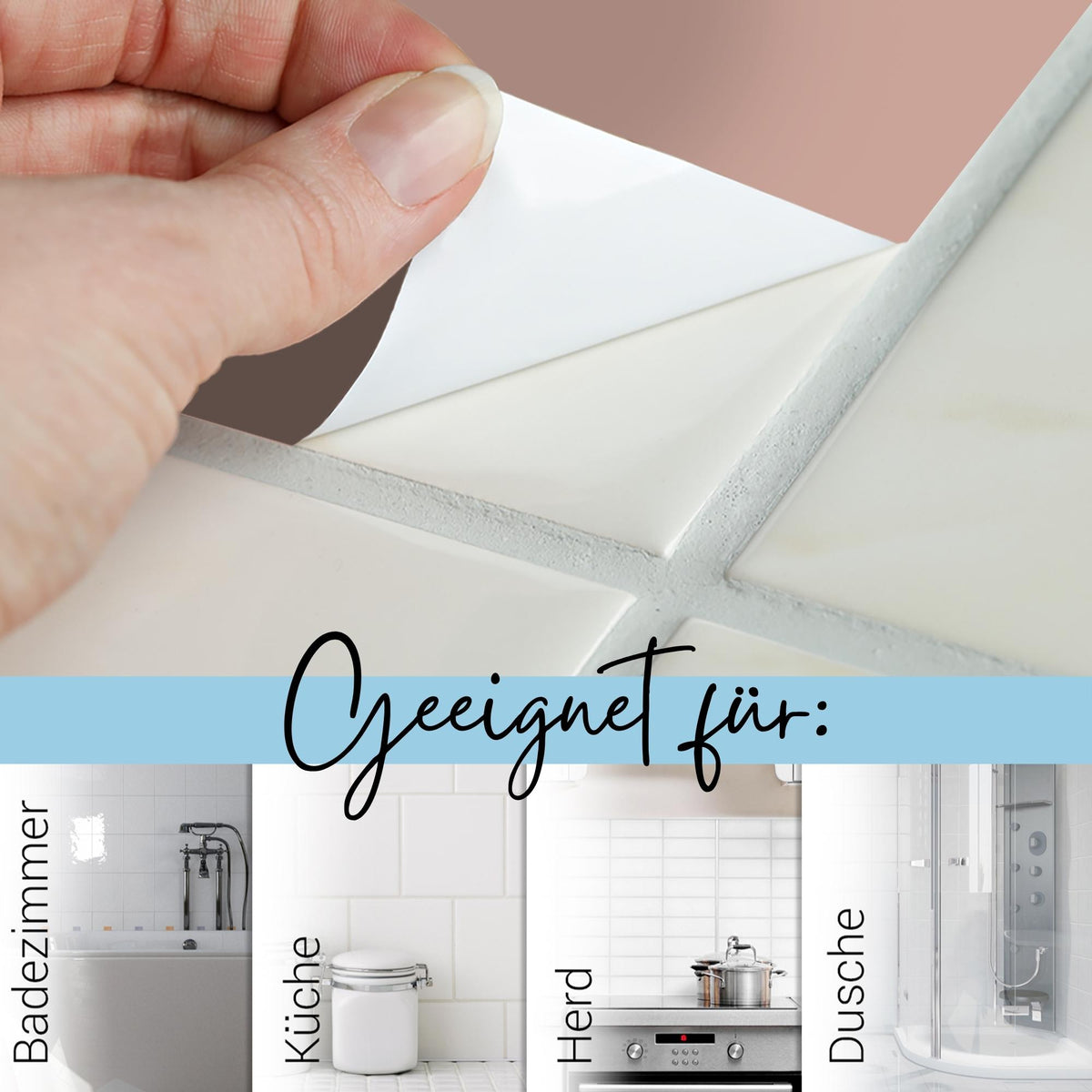Fliesenaufkleber Kreidetafel Design 12 Stück