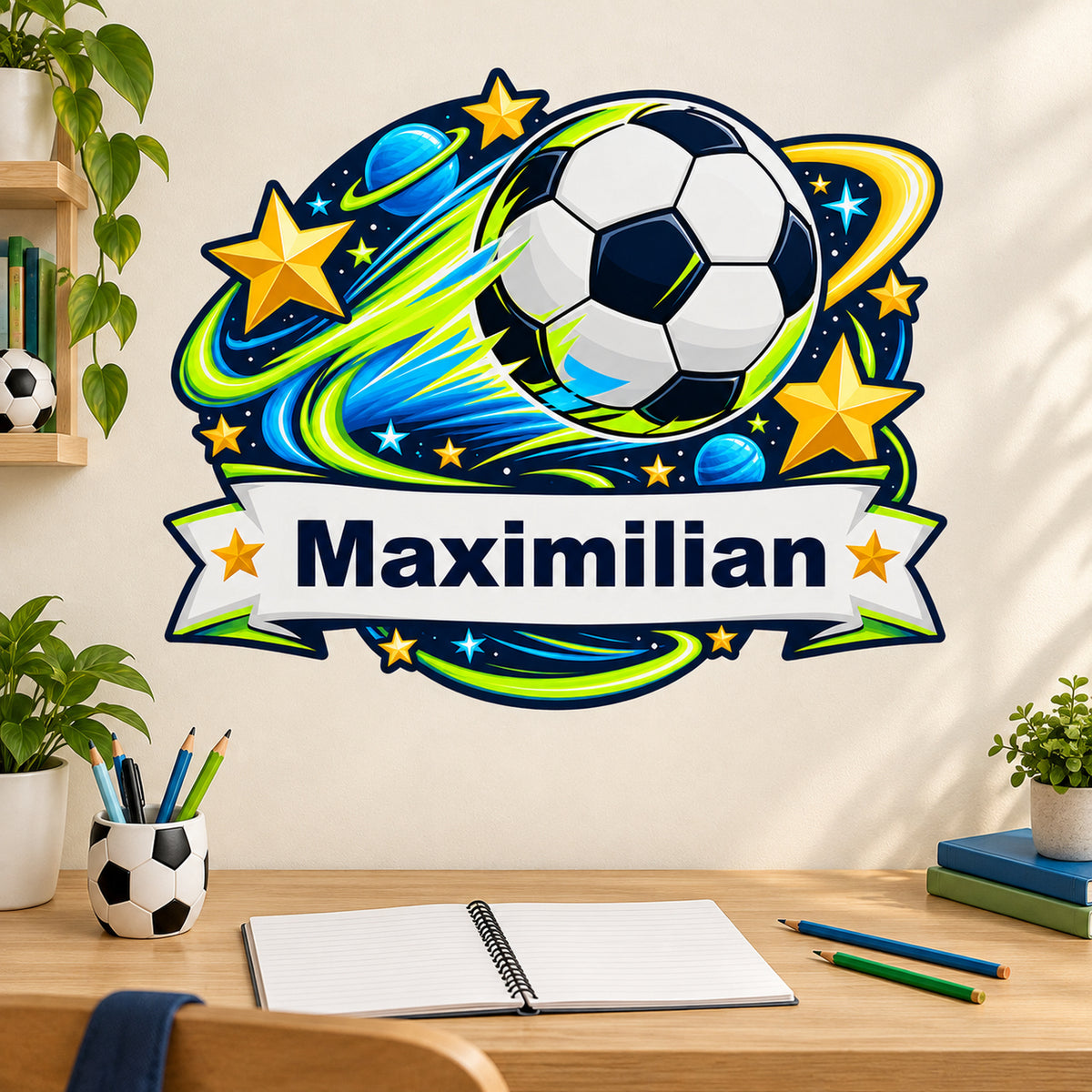 Fußball-Sticker Sternenkicker: Beispiel für die persönliche Kinderzimmerdekoration