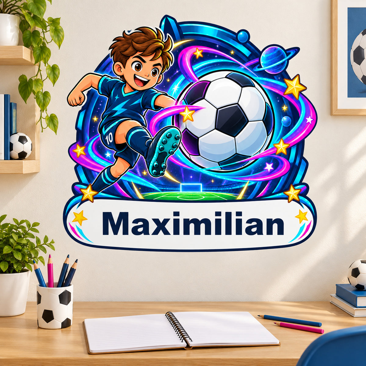 Fußball-Sticker Fußballzauber: Beispiel für die persönliche Kinderzimmerdekoration