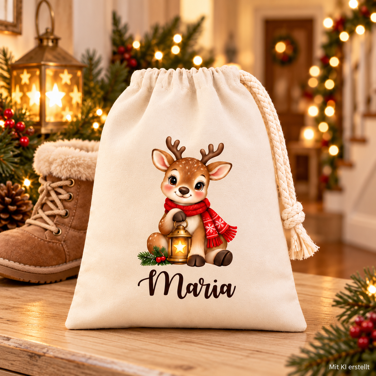 Geschenkidee der personalisierten Säckchen in 15 × 20 cm.