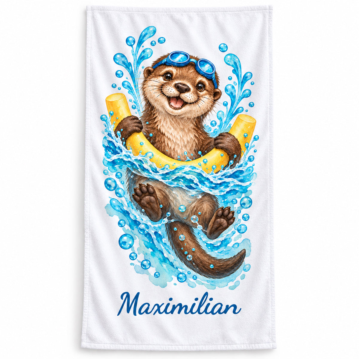 Otter Handtuch mit Wunschnamen – Produktansicht