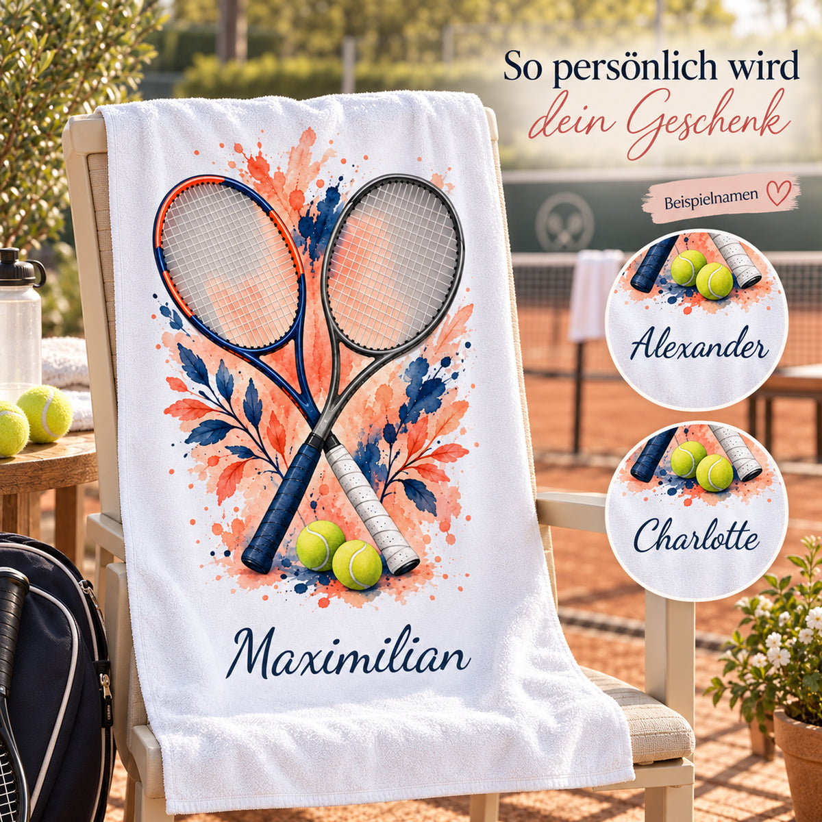 Personalisiertes Tennis-Handtuch Doppel – Ansicht 5