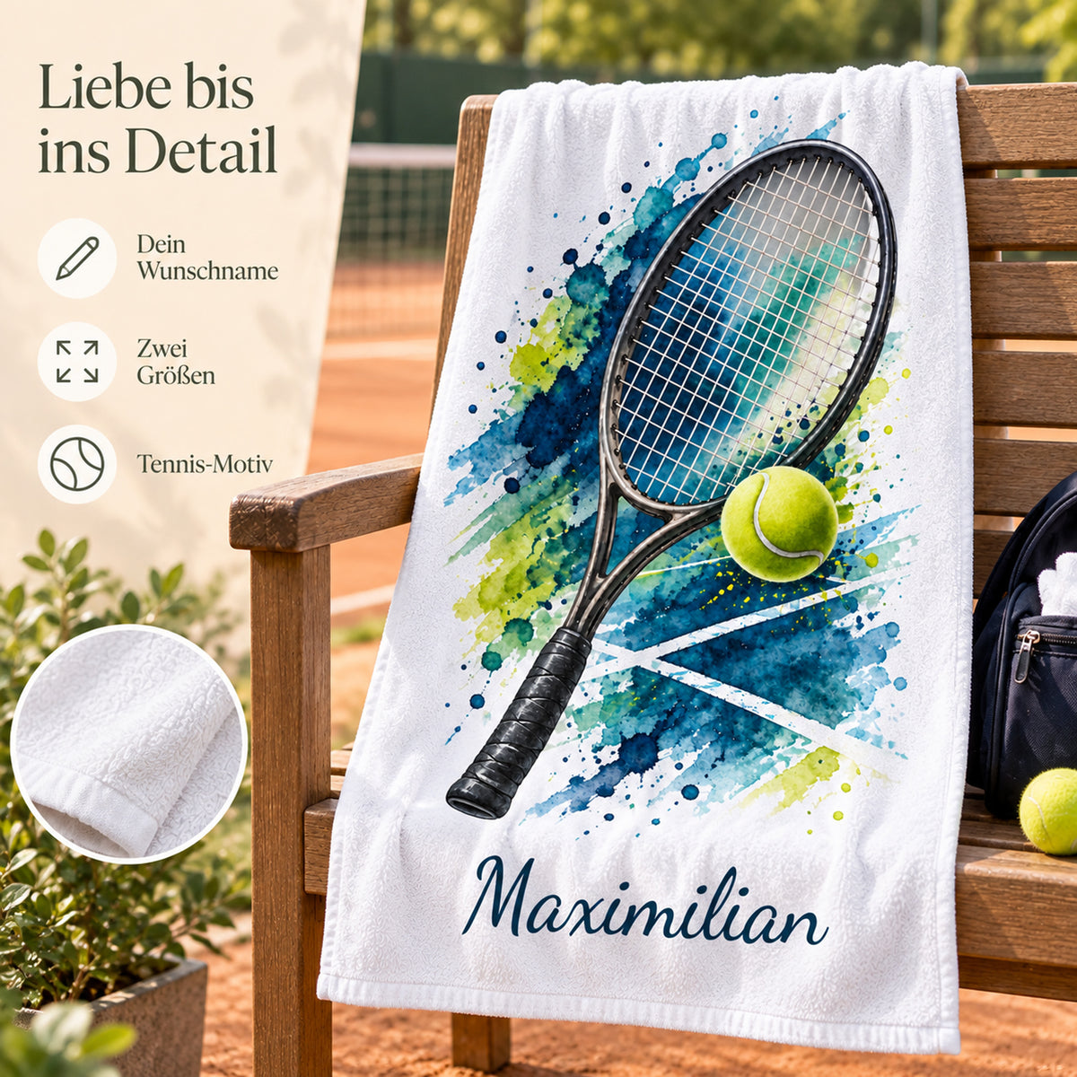 Personalisiertes Tennis-Handtuch Smash – Ansicht 4