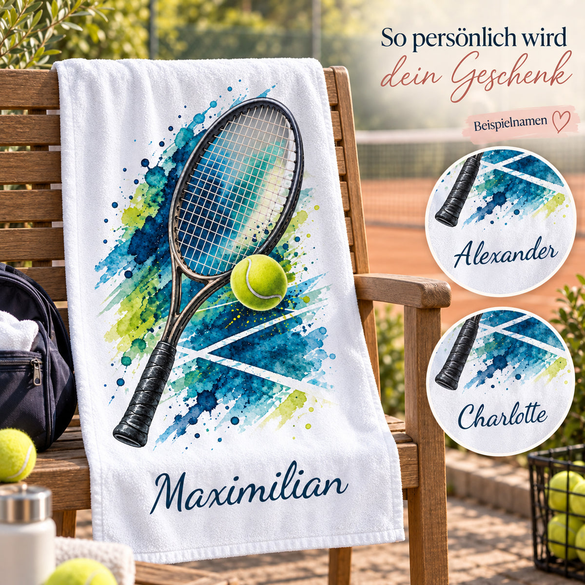 Personalisiertes Tennis-Handtuch Smash – Ansicht 5