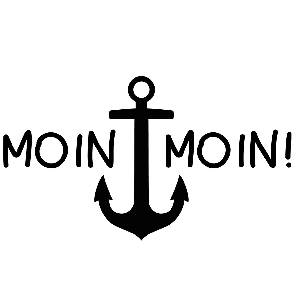 Schwarzer Anker mit dem Text "MOIN MOIN!"