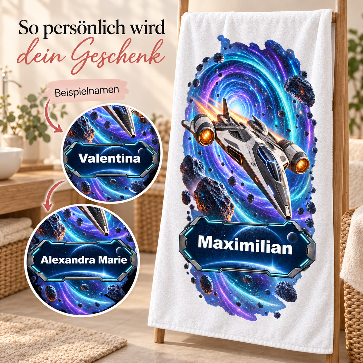 Weltall-Handtuch Warp-Sprung – Galeriebild 5