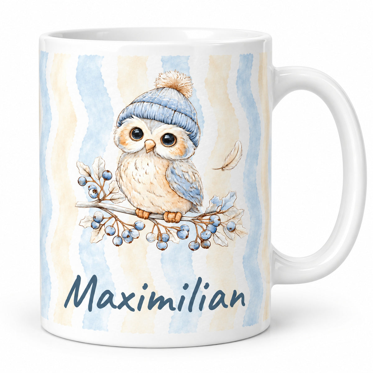 Personalisierte Wintertasse mit Eule – hero